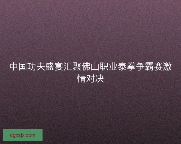 中国功夫盛宴汇聚佛山职业泰拳争霸赛激情对决