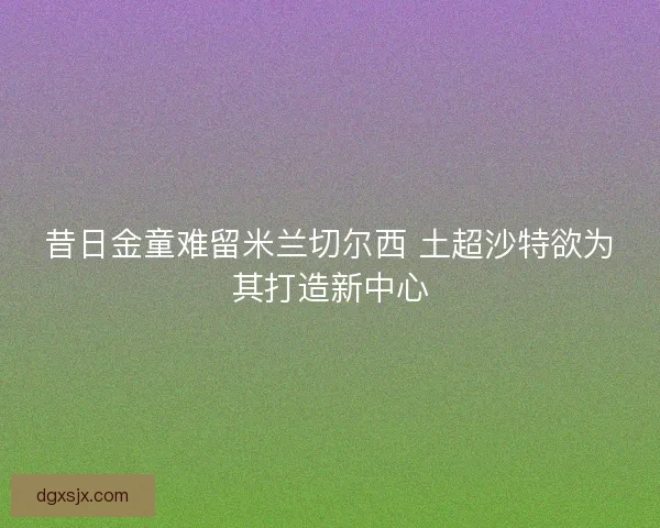 昔日金童难留米兰切尔西 土超沙特欲为其打造新中心